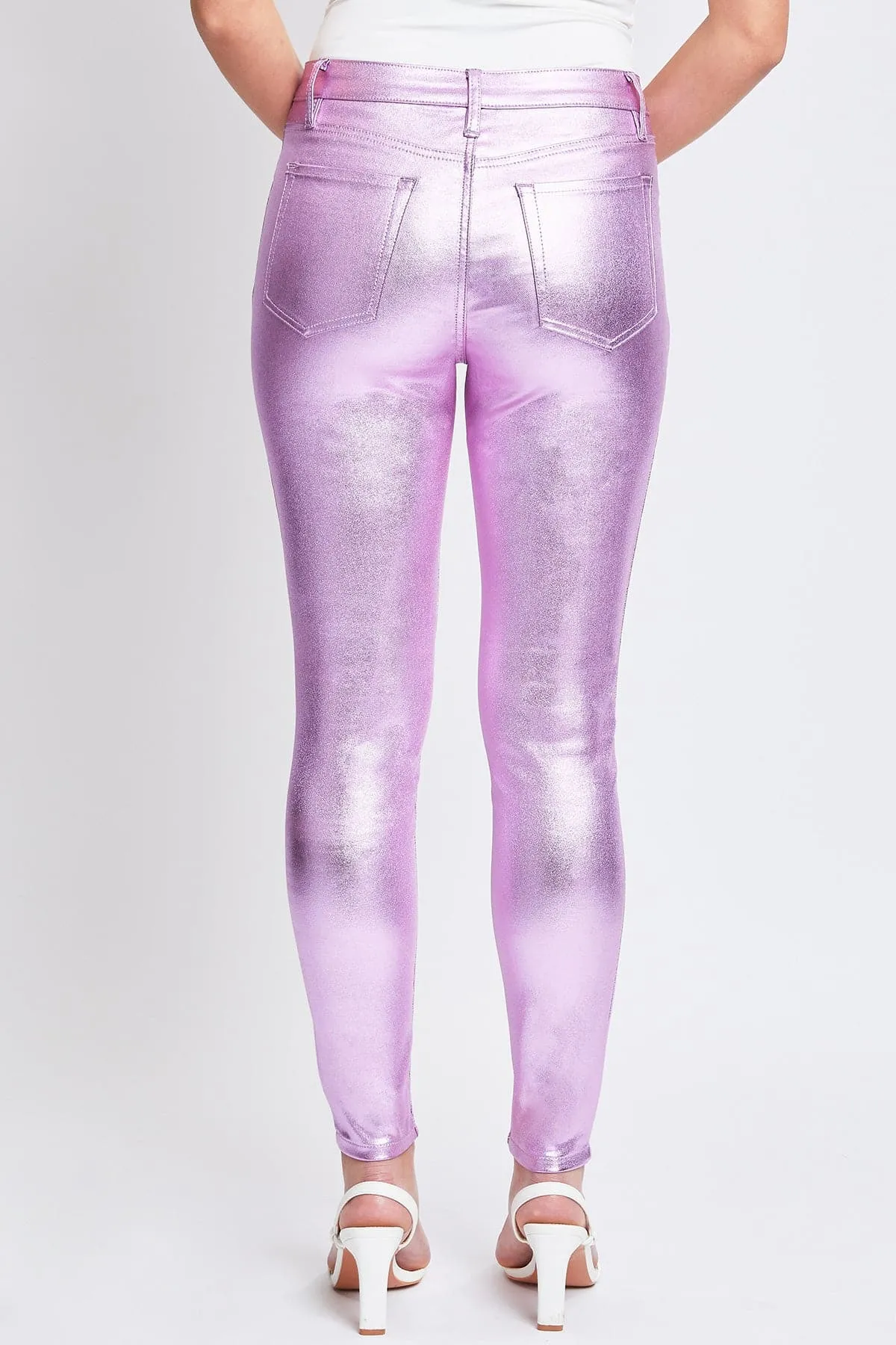 Women's  Metallic Hyperstretch Skinny Pants, Lavender