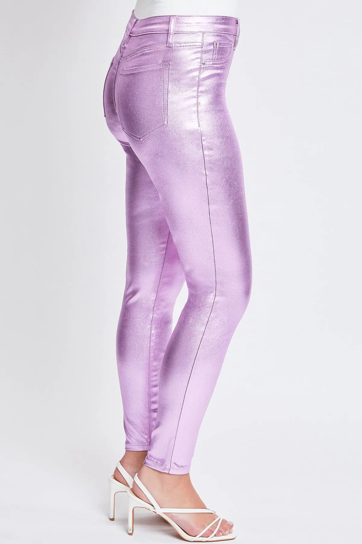 Women's  Metallic Hyperstretch Skinny Pants, Lavender