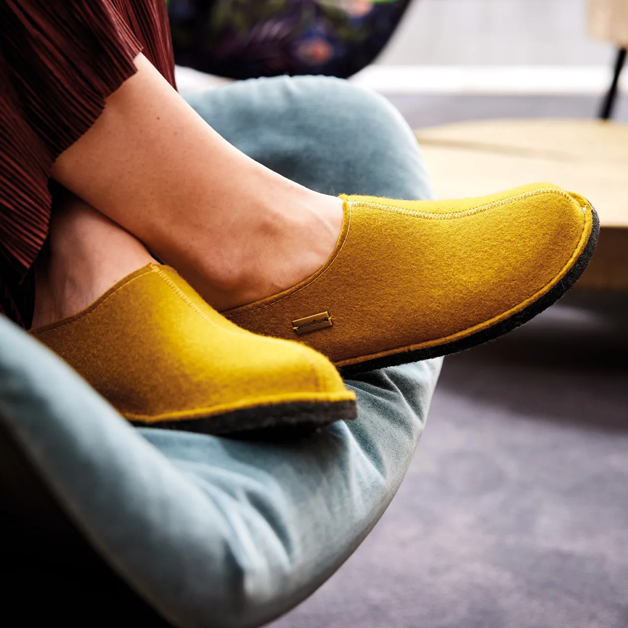 Wool Felt Slippers - Flair Smily - Mustard AW23 (Adults 36-41)