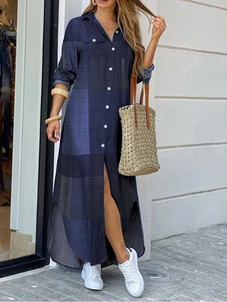 ZANZEA Party Vintage Leopard Robe 2023 Autumn Casual Long Sleeve Maxi Long Vestidos Dress Fashion Oversized Women Shirt Sundress